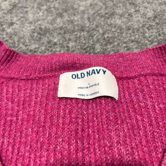 Old Navy Women’s Pink Knit V-Neck Sweater L - Picture 5 of 5